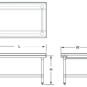 GSW Commercial Equipment Stand with Stainless Steel Top, 1 Galvanized Undershelf, 1" Upturn on 3 Sides & Adjustable Bullet Feet, 30"W x 18"L x 24"H, NSF Approved