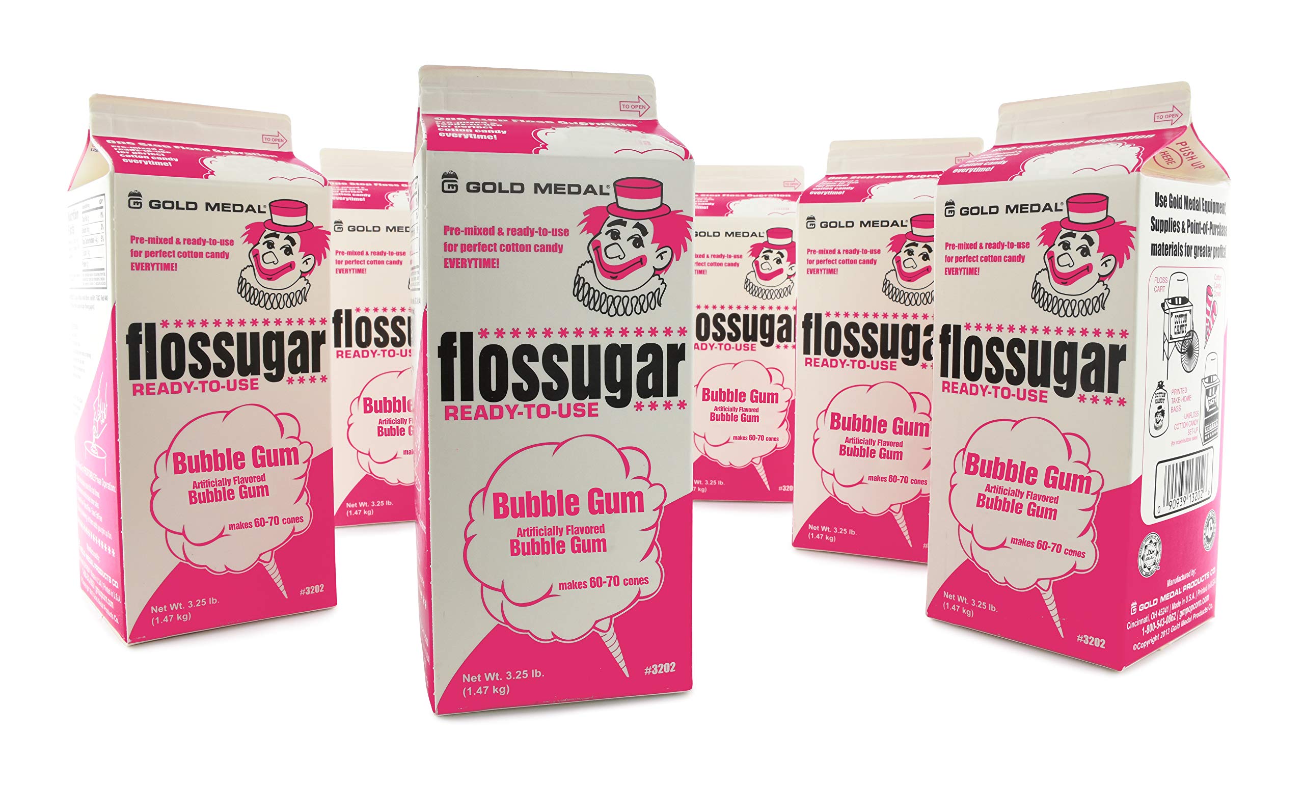 Bubble Gum Flossugar, 6-1/2 Gallon Cartons / Case