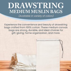 Celestial Gifts Muslin Bags 25pcs 5x7, 100% Cotton Drawstring Bags for Party Favors and Spice Bags - Made in USA (Natural Hem & Drawstring)