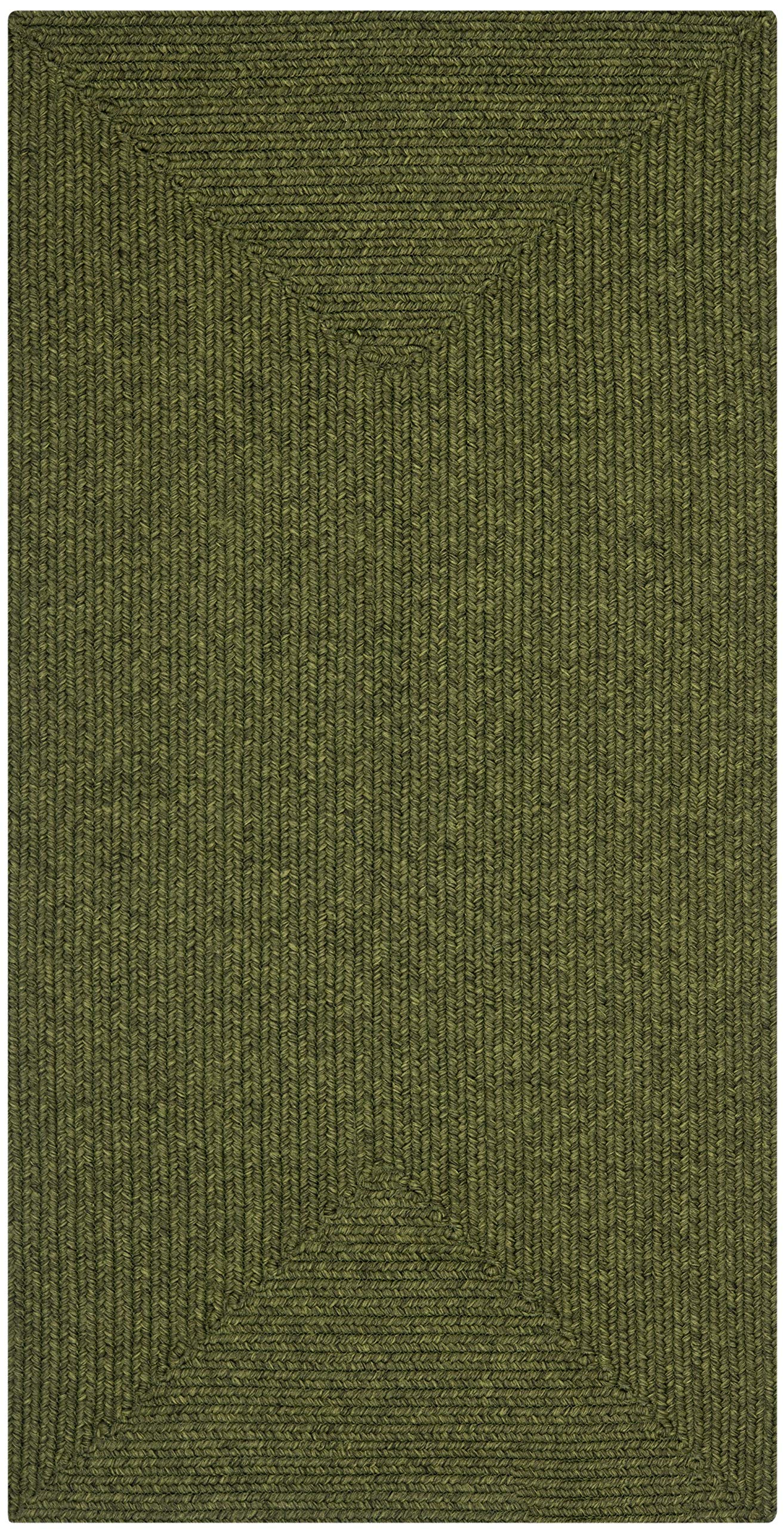 SAFAVIEH Braided Collection 2'3" x 12' Green BRD315A Handmade Country Cottage Reversible Runner Rug