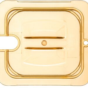 Carlisle FoodService Products 10511U13 StorPlus High Heat Universal Handled Notched Food Pan Lid, Sixth Size, Amber