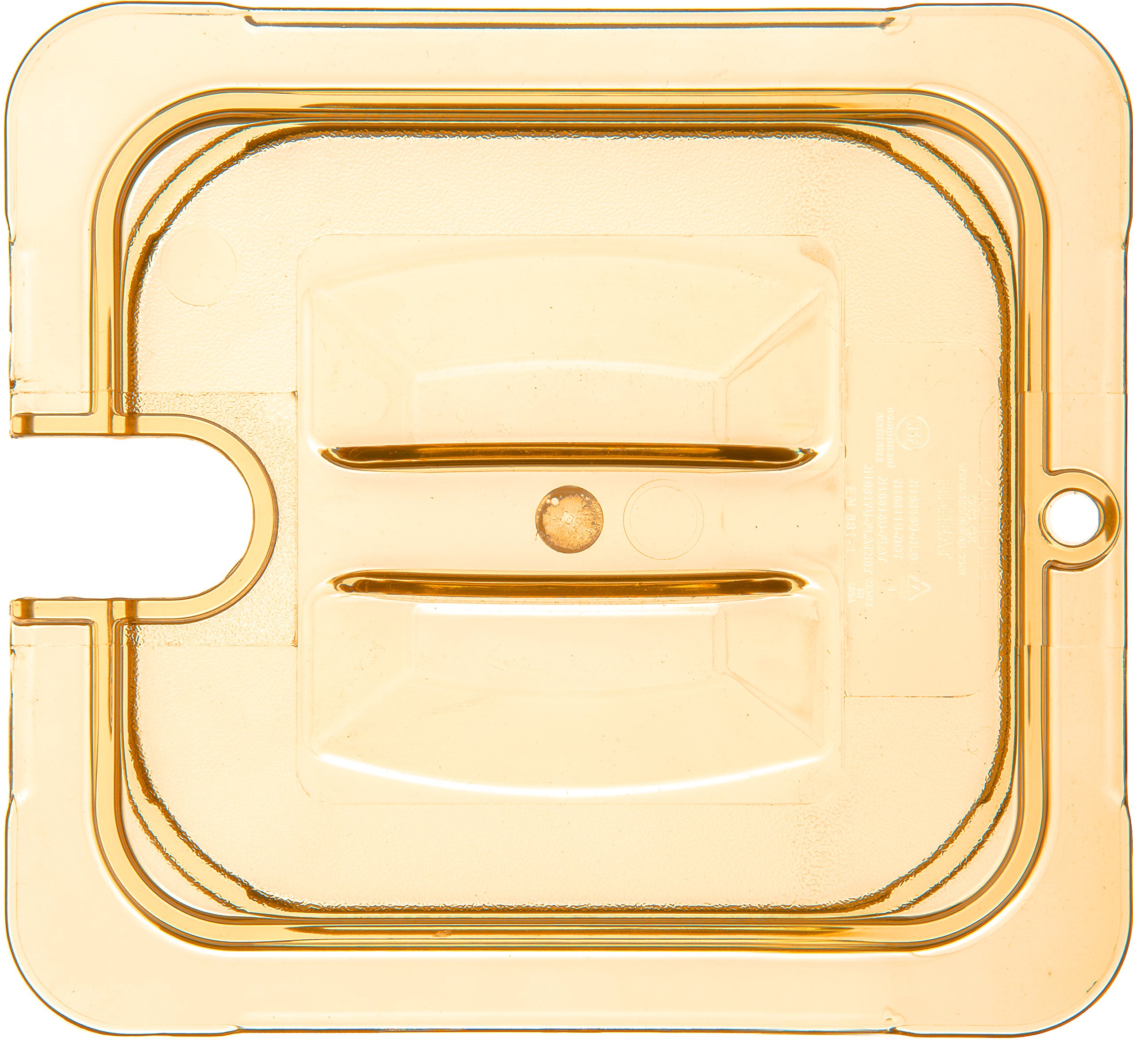 Carlisle FoodService Products 10511U13 StorPlus High Heat Universal Handled Notched Food Pan Lid, Sixth Size, Amber