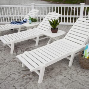 POLYWOOD Stackable Nautical Chaise, Mahogany