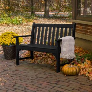 POLYWOOD GNB48BL Vineyard 48" Bench, Black