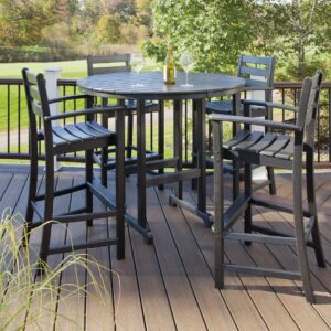 Trex Outdoor Furniture Monterey Bay Bar Arm Chair, Charcoal Black