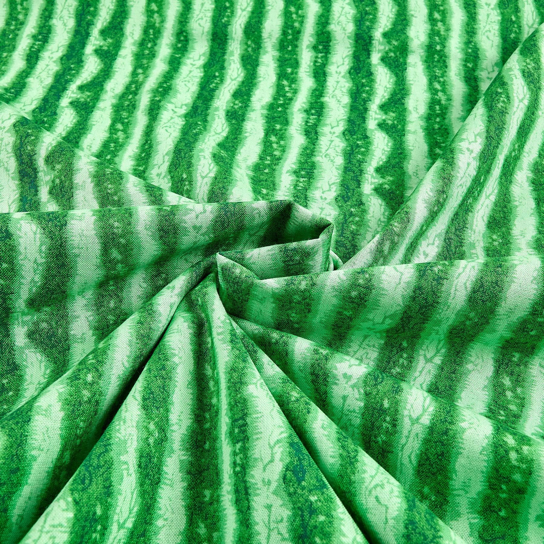 Timeless Treasures Watermelon Rind Stripe Green, Fabric by the Yard