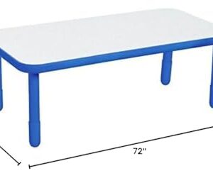 Children’s Factory Baseline 72"x30" Rect. Table, Homeschool/Playroom Toddler Furniture, Kids Activity Table for Daycare/Classroom Learning, 20" Legs, Royal Blue