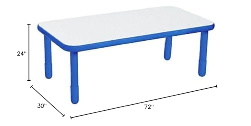 Children’s Factory Baseline 72"x30" Rect. Table, Homeschool/Playroom Toddler Furniture, Kids Activity Table for Daycare/Classroom Learning, 20" Legs, Royal Blue