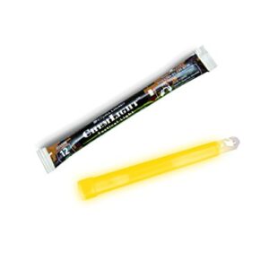 Cyalume Military Grade Yellow Glow Sticks - Premium Bright 6” ChemLight Emergency Glow Sticks with 8 Hour Duration (Bulk Pack of 10 Chem Lights)