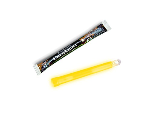 Cyalume Military Grade Yellow Glow Sticks - Premium Bright 6” ChemLight Emergency Glow Sticks with 8 Hour Duration (Bulk Pack of 10 Chem Lights)