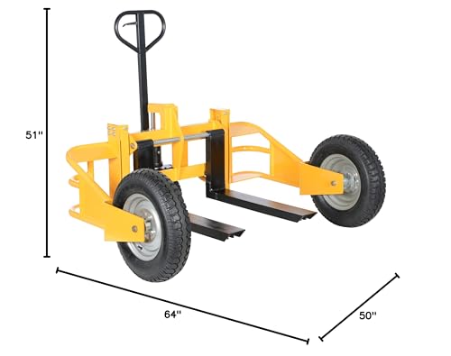 Vestil ALL-T-HD Heavy Duty All Terrain Pallet Truck, 2500 lbs Capacity, 32" Length x 12" - 26-3/4" Width Fork