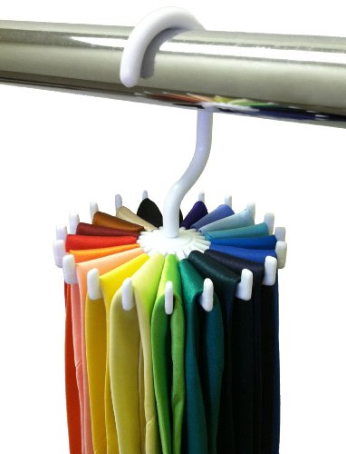 Closet Complete Twirling Tie Rack / Hanger Organizer / Belt Rack, Rotates 360 Degrees, Holds 20 Ties or Belts