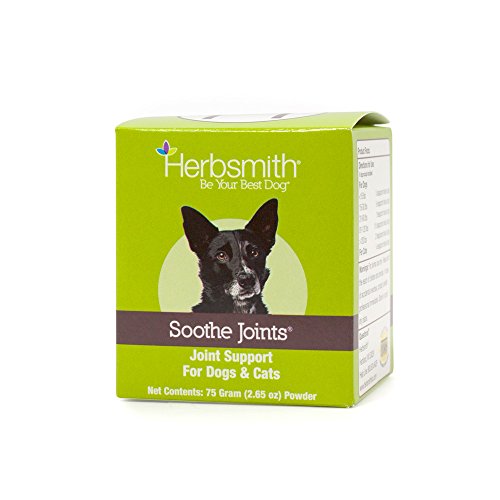 Herbsmith Soothe Joints – Cat + Dog Arthritis Pain Relief –Relief For Senior Pet Aches + Pains – Joint Health for Senior Dogs + Cats – 75g Powder