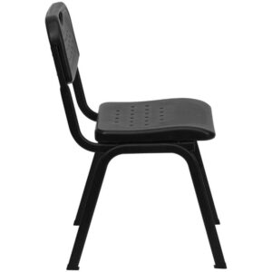 Flash Furniture HERCULES Series 880 lb. Capacity Black Plastic Stack Chair with Open Back and Black Frame