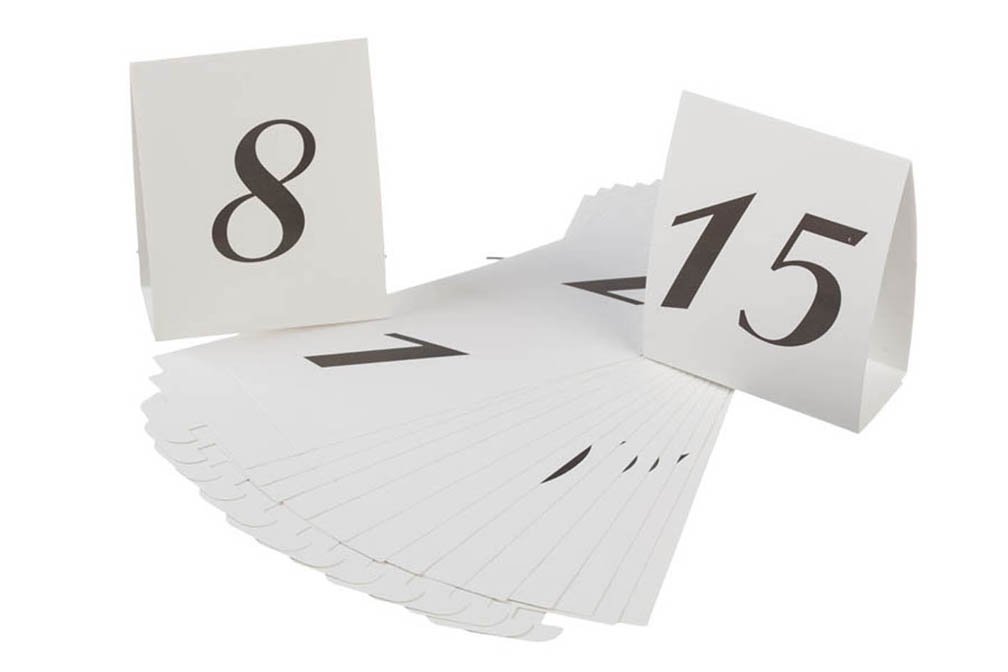 Darice VL2016A 1-15 Table Reservation Number Tents Place Card, White, 15-Pack