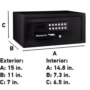 SentrySafe Black Steel Safe with Card Swipe Reader and Digital Keypad Lock, Small Safe with Interior Lighting and Bolt Down Kit, 0.41 Cubic Feet, H060ES