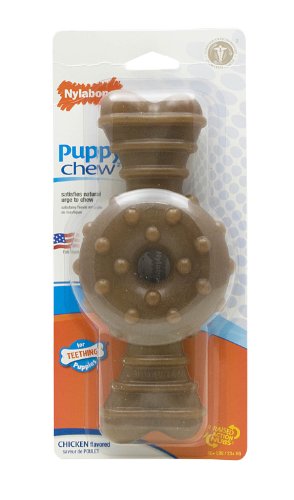 Nylabone just for puppies Souper Chicken Flavored puppy dog ring bone teething chew toy