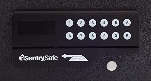 SentrySafe Black Steel Safe with Card Swipe Reader and Digital Keypad Lock, Small Safe with Interior Lighting and Bolt Down Kit, 0.41 Cubic Feet, H060ES