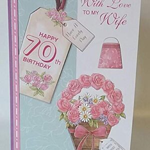 With Love To My Wife Happy 70th Birthday card