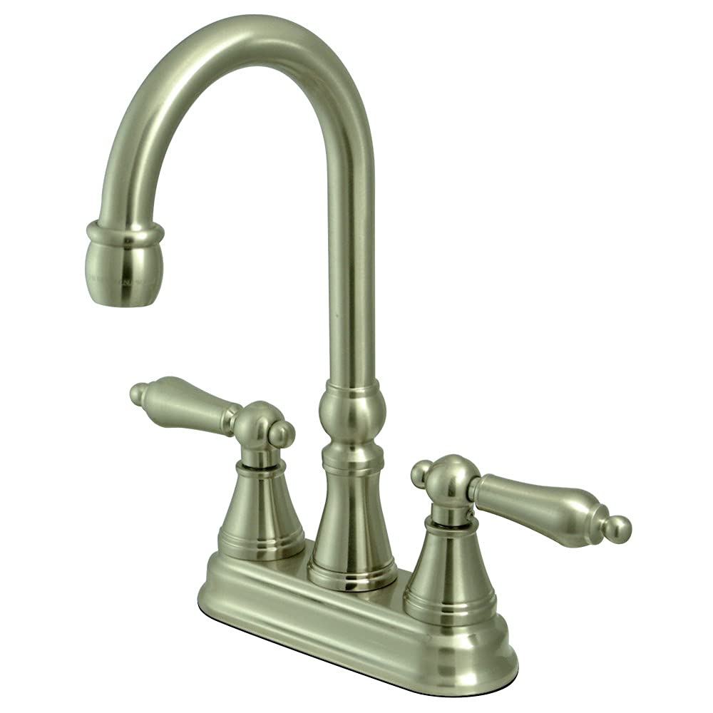 Kingston Brass KS2498AL 4" Center Set Bar Faucet without Pop-Up, 5", Brushed Nickel