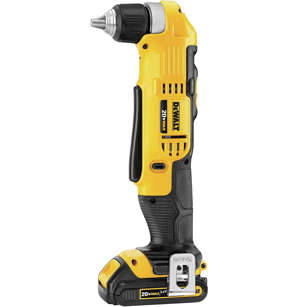 DEWALT DCD740C1 Right Angle Drill Kit, Yellow, 0.5