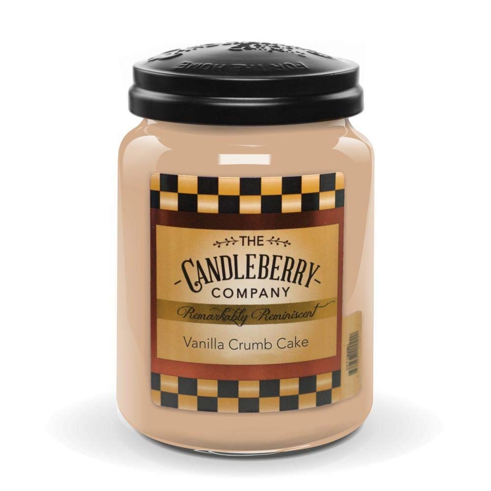 Candleberry Candles | Strong Fragrances for Home | Hand Poured in The USA | Highly Scented | 135 Hour Burn Time | Large Jar 26 oz (Vanilla Crumb Cake)