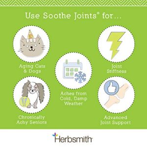 Herbsmith Soothe Joints – Cat + Dog Arthritis Pain Relief –Relief For Senior Pet Aches + Pains – Joint Health for Senior Dogs + Cats – 75g Powder