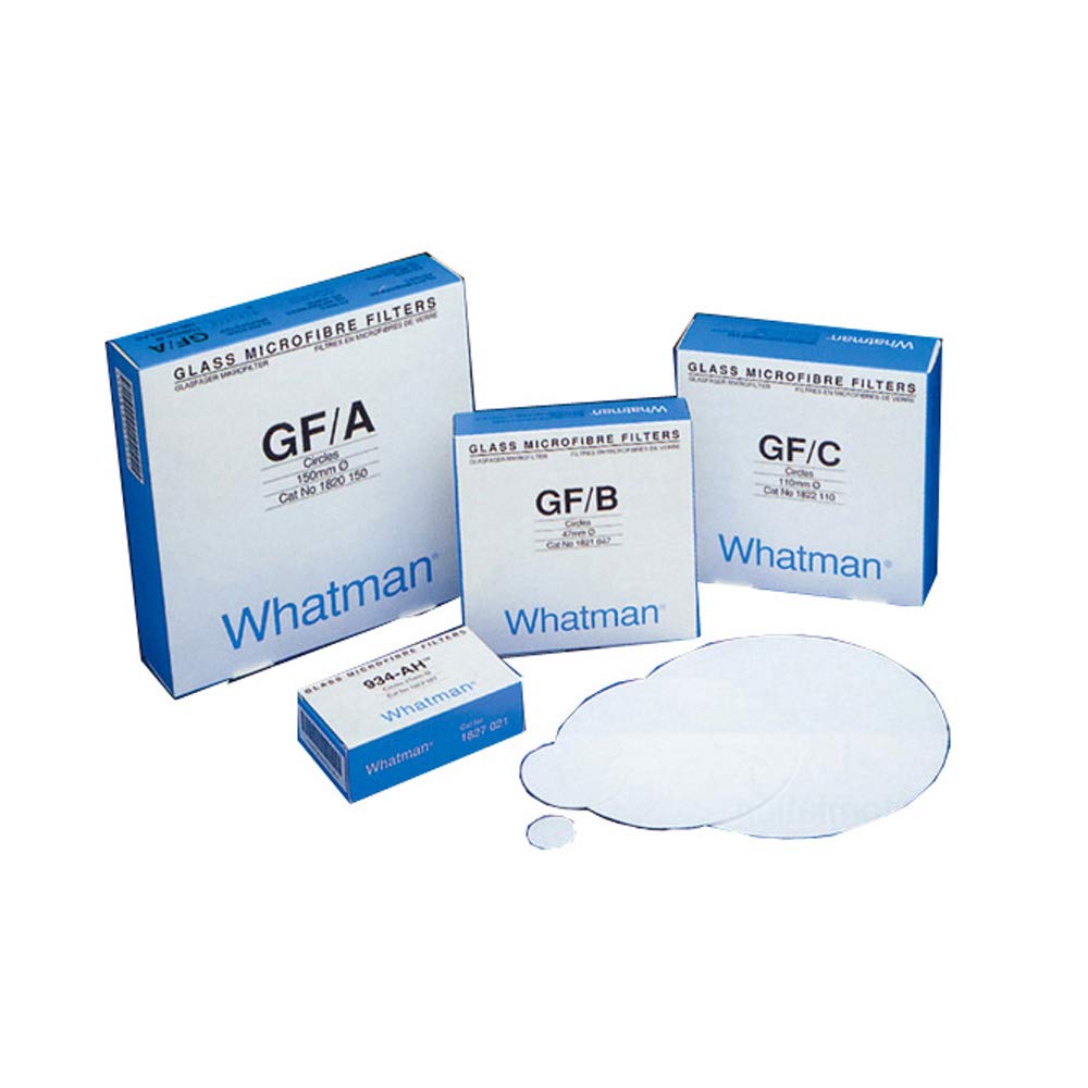 Whatman 1827-021 Glass Microfiber Binder Free Filter, 1.5 Micron, 3.7 s/100mL Flow Rate, Grade 934-AH, 21mm Diameter (Pack of 100)