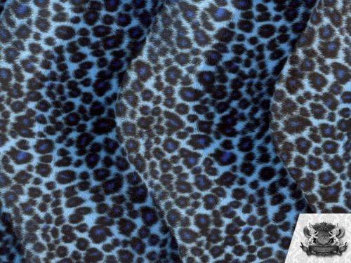 Velboa Faux/Fake Fur Cheetah Blue Fabric by The Yard