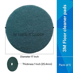 3M Blue Cleaner Pad 5300, 17 in, 5/Case