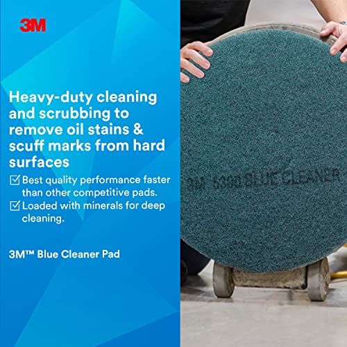 3M Blue Cleaner Pad 5300, 17 in, 5/Case