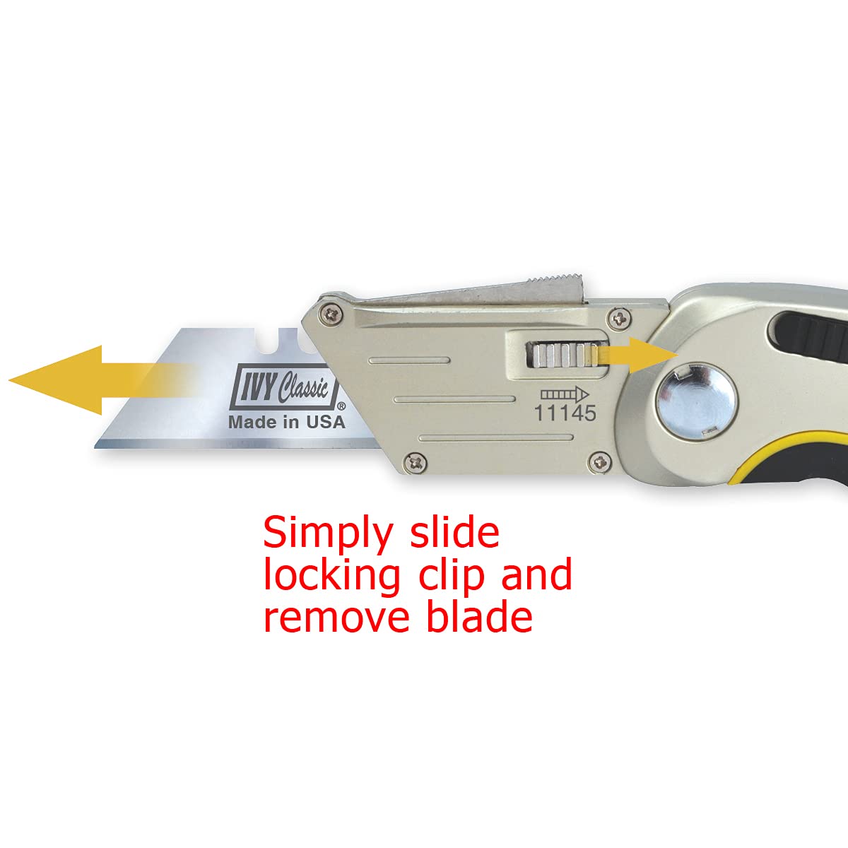 IVY Classic 11145 Hinge-Loc Folding Utility Knife, 1/Card