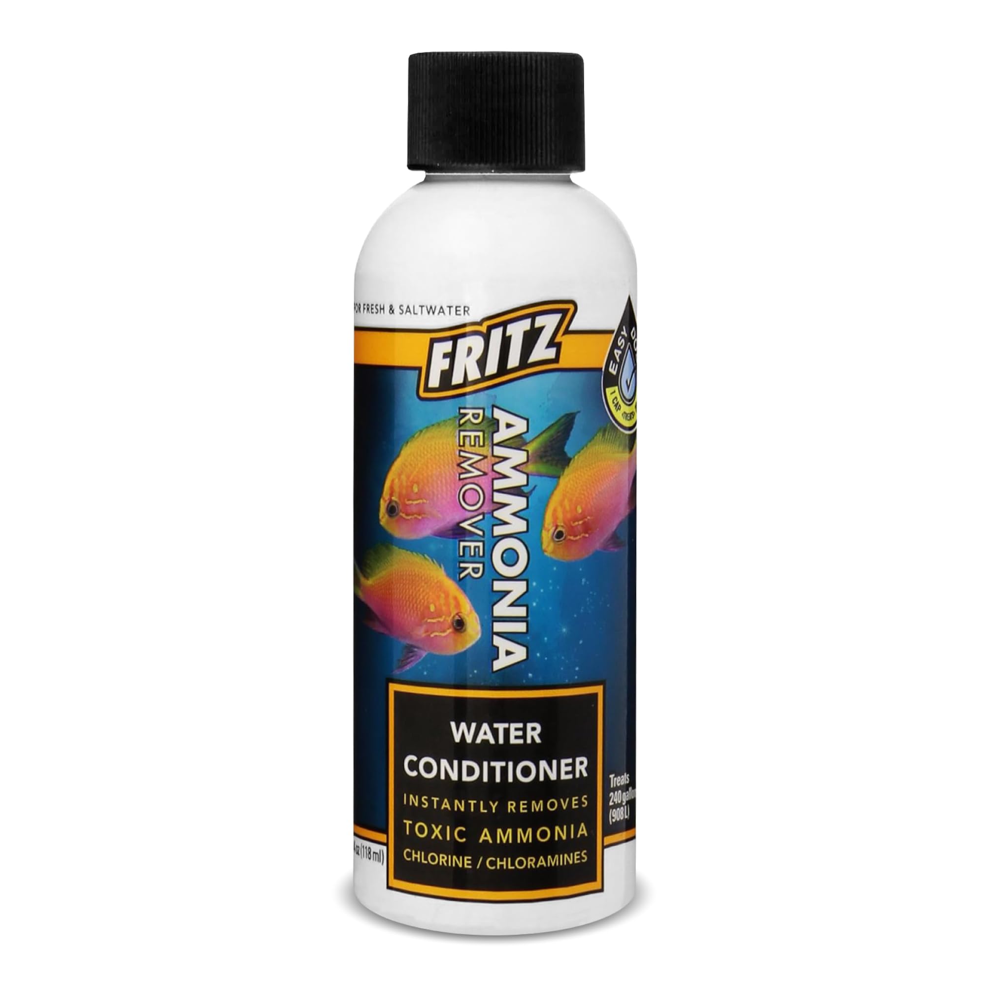 Fritz Aquatics ACCR Water Conditioner Instantly Removes Toxic Ammonia/Chlorine & Chloramines for Fresh & Salt Water Aquariums (4-Ounce)