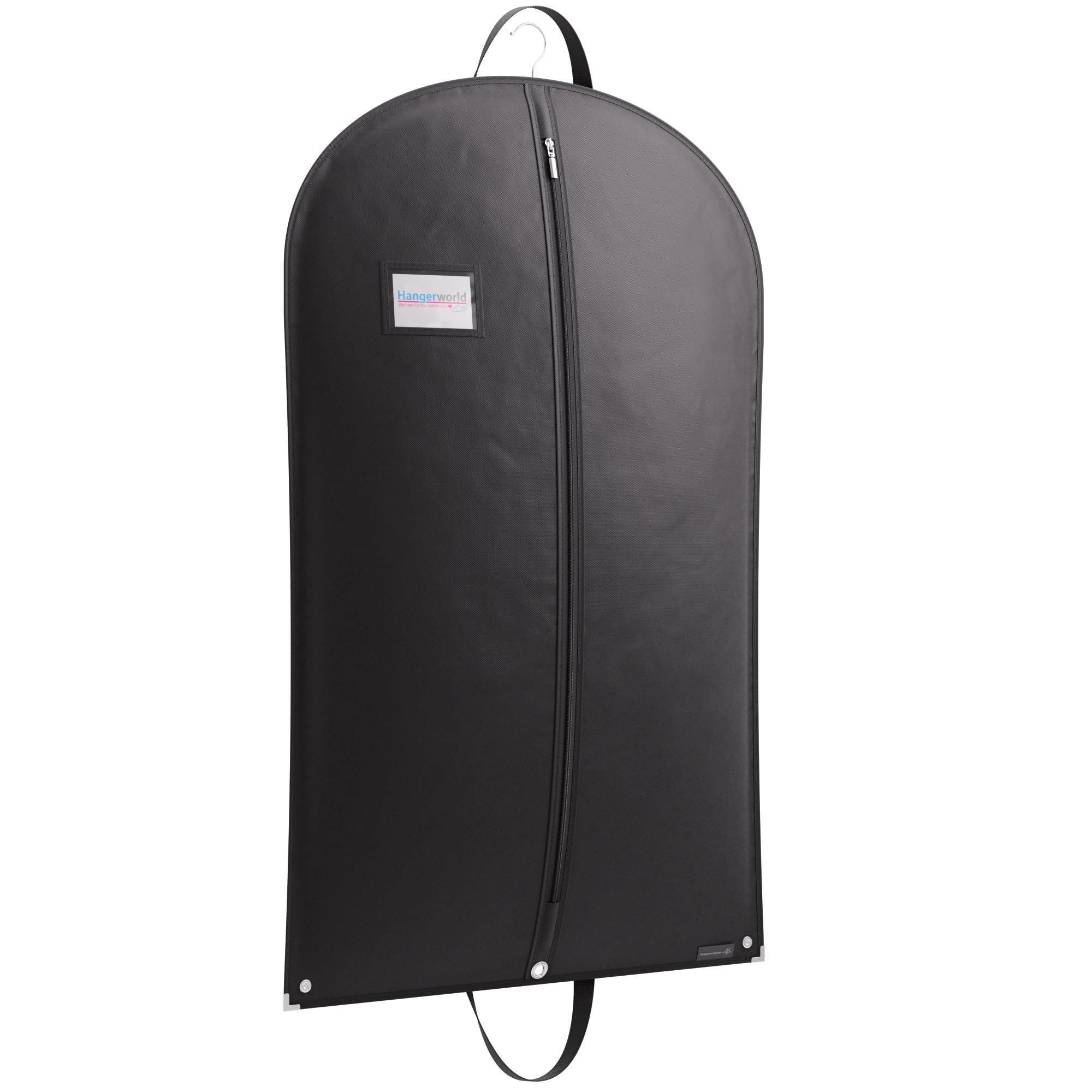 HANGERWORLD 40inch Hanging Suit Garment Bag Travel Carrier Clothes Cover with Handles, Acid Free Breathable Dust Proof Material (1 Pack, Black)