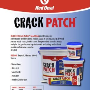 Red Devil 0805 Crack Patch Premium Acrylic Spackling, 5.5 Oz. Squeeze Tube, White