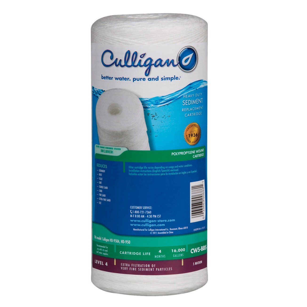 Culligan CW5-BBS Water Filter Replacement Cartridge, 1 Count (Pack of 1), White