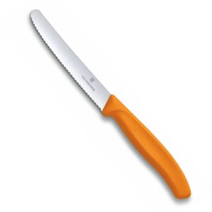 victorinox vic-6.7836.l119 swiss classic utility - colored 4½" serrated round blade ¾ width at handle orange, multicolor