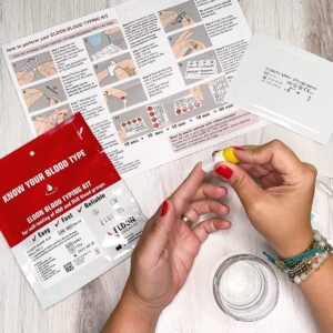 Eldoncard Blood Typing Kit, 5 Test Pack, Know Your Blood Type, Accurate Instant Home Testing, Determine A, O, B, Rhs-D Negative & Positive Groups