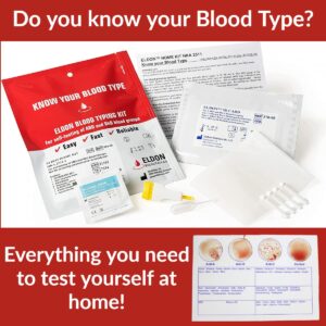 Eldoncard Blood Typing Kit, 5 Test Pack, Know Your Blood Type, Accurate Instant Home Testing, Determine A, O, B, Rhs-D Negative & Positive Groups