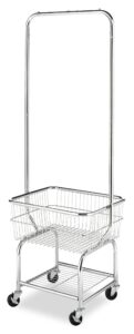 whitmor commercial rolling laundry butler with wire storage rack