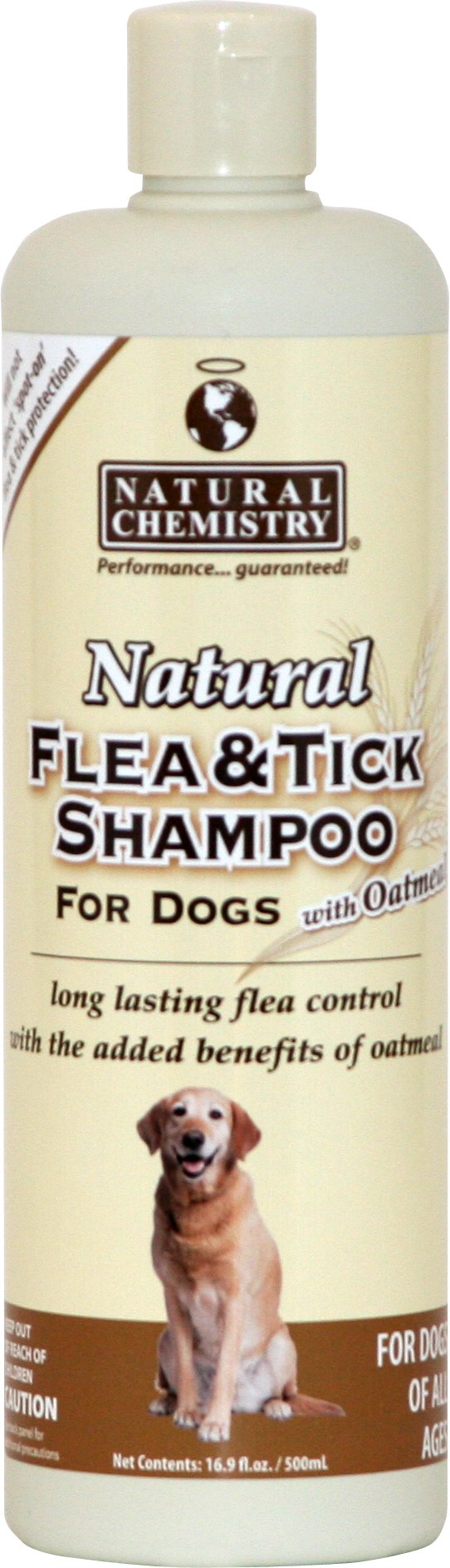 Natural Flea and Tick Shampoo with Oatmeal for Dogs, 16.9-Ounce