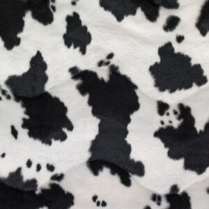 velboa faux/fake fur cow black white fabric by the yard