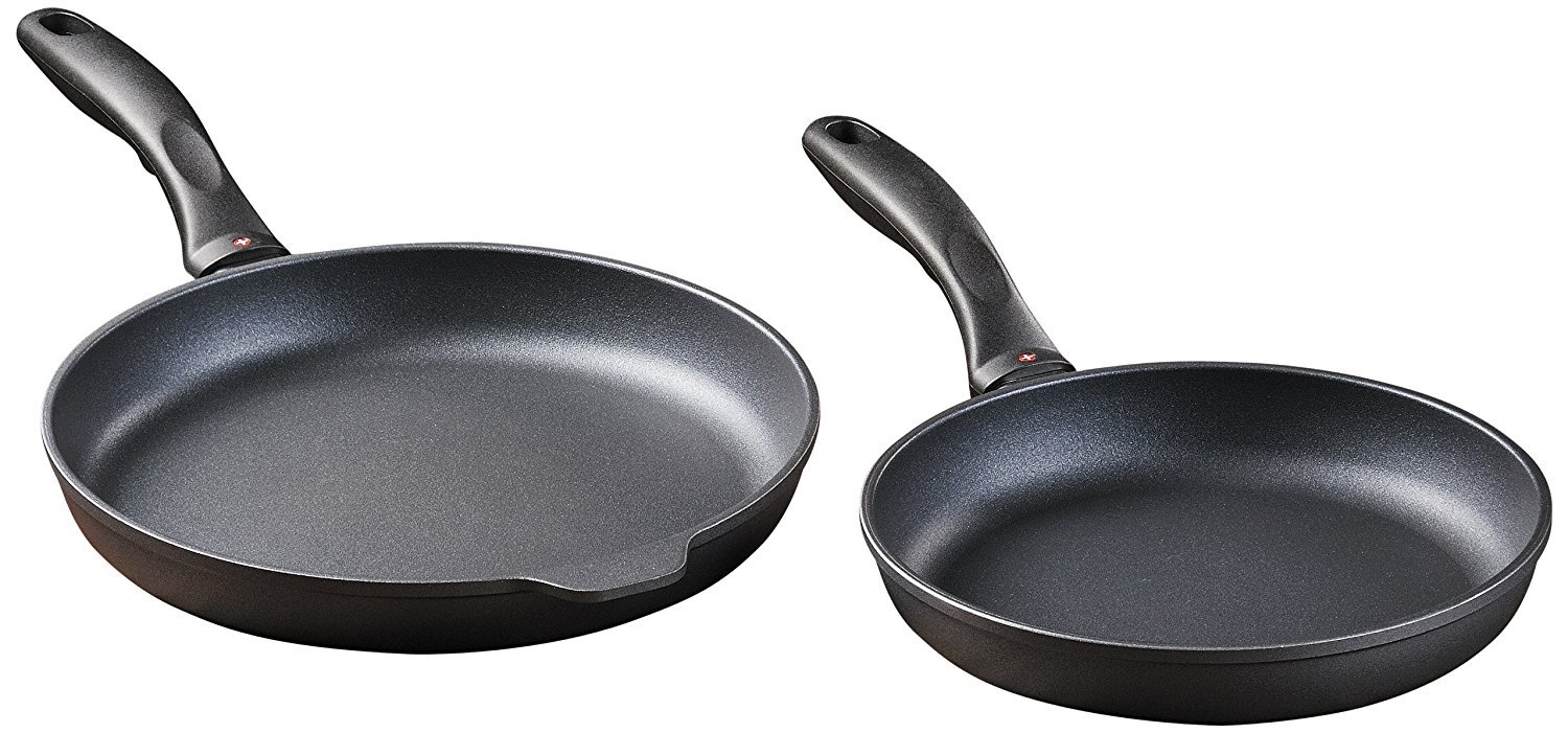 Swiss Diamond Nonstick Induction Fry Pan Duo, 9.5" & 11" Dishwasher & Oven Safe Fry Pans, Gray