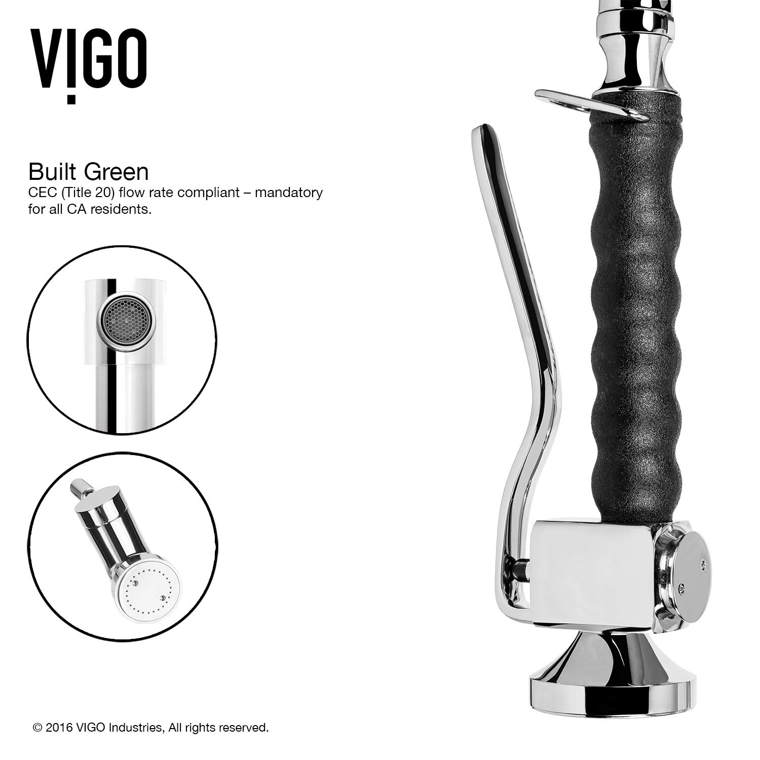 VIGO VG02007CHK2 27" H Zurich Single-Handle with Pull-Down Sprayer Kitchen Faucet with Soap Dispenser in Chrome