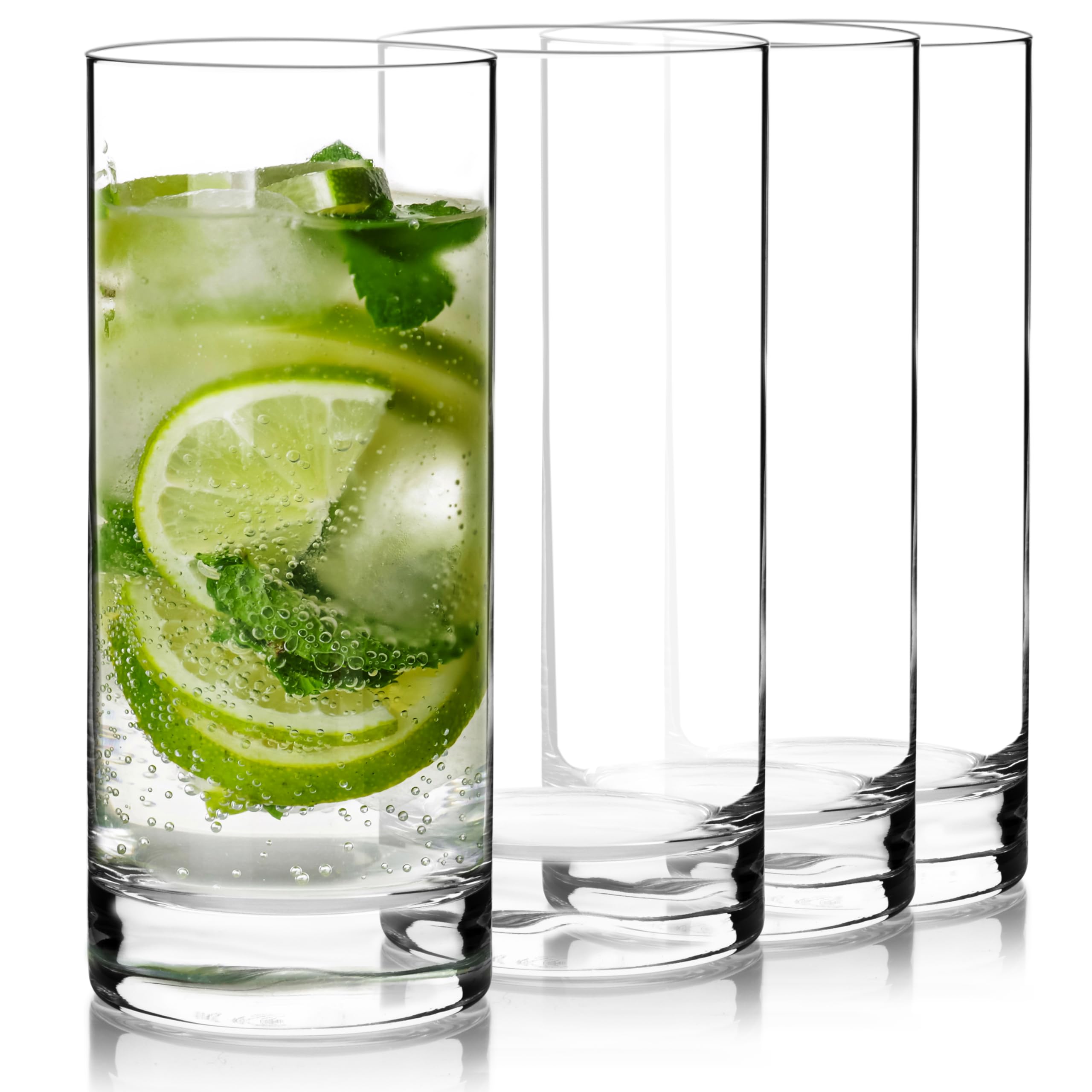 Luigi Bormioli Classico Set of 4 Beverage Glasses, 16.25 Oz. Cocktail Glass, Made in Italy Drinking Glasses, Crystal SON-hyx Glass, Dishwasher Safe