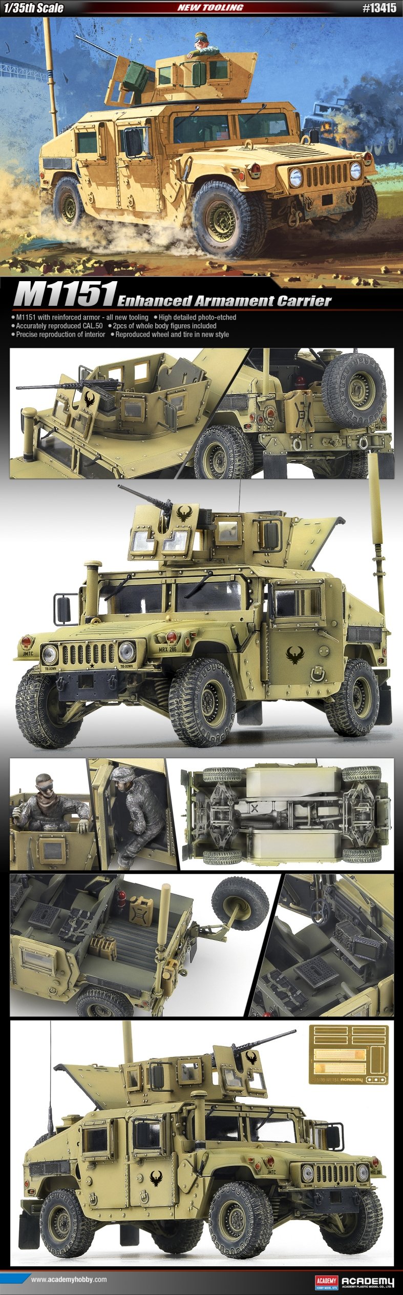 Academy Plastics M1151 Enhanced Armament Carrier With tools