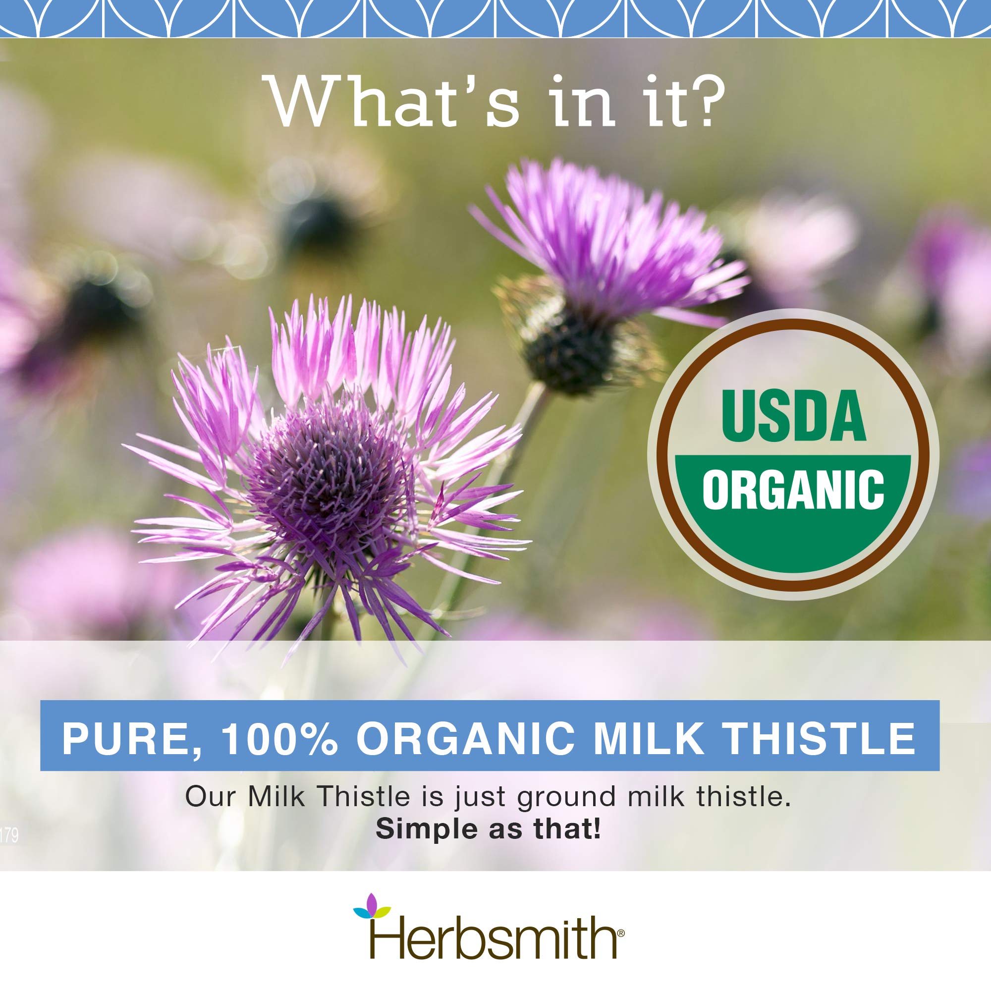 Herbsmith Organic Milk Thistle for Dogs and Cats – Liver Supplement for Dogs & Cats – Made in USA – 150g Powder