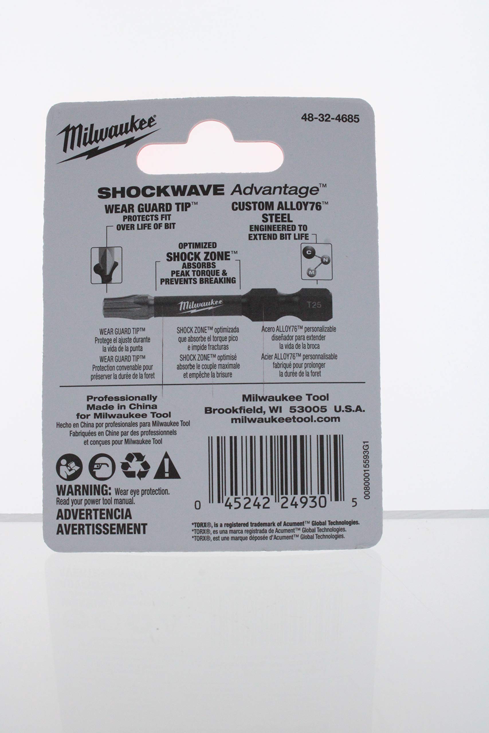 MILWAUKEE ELEC TOOL 48-32-4685 2" T25 Torx Bit (5 Pack)