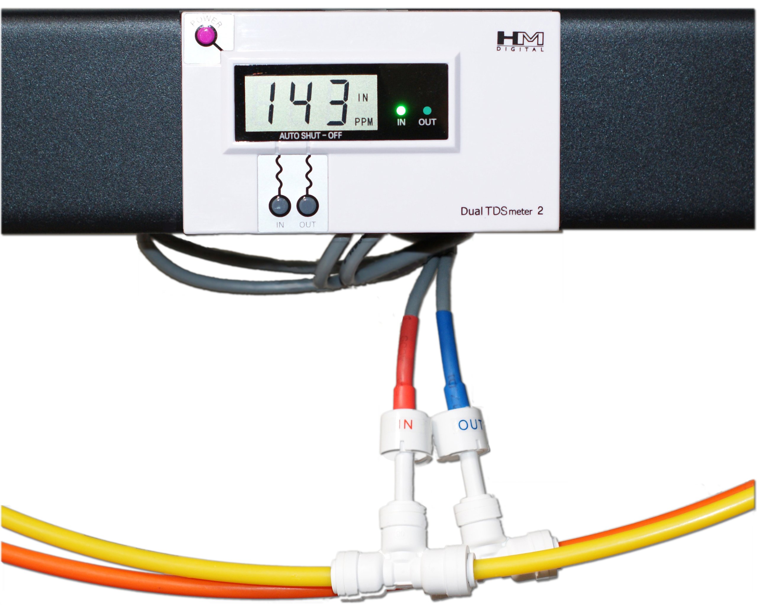 HM Digital DM-2 Commercial In-Line Dual TDS Monitor, 0-9990 ppm Range, +/- 2% Readout Accuracy