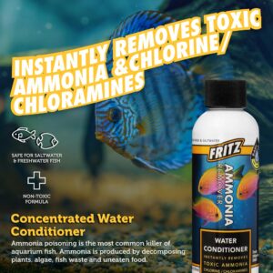 Fritz Aquatics ACCR Water Conditioner Instantly Removes Toxic Ammonia/Chlorine & Chloramines for Fresh & Salt Water Aquariums (4-Ounce)